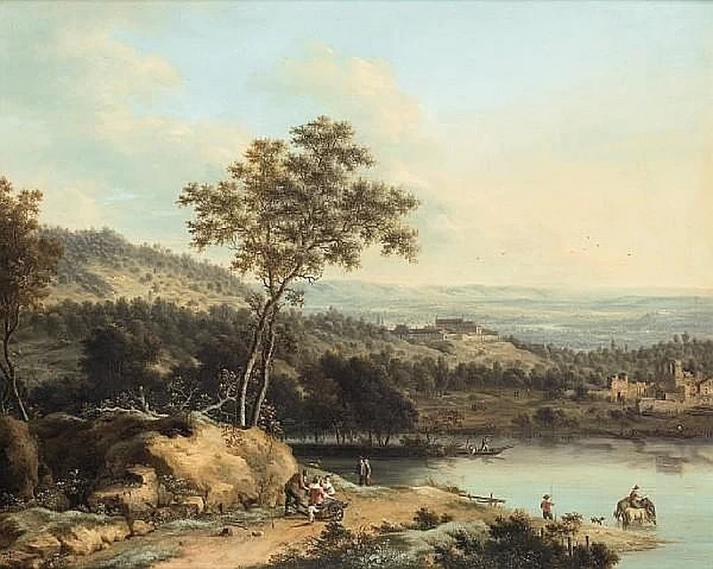 Johann Christian Vollerdt - 116, Un vasto paesaggio fluviale